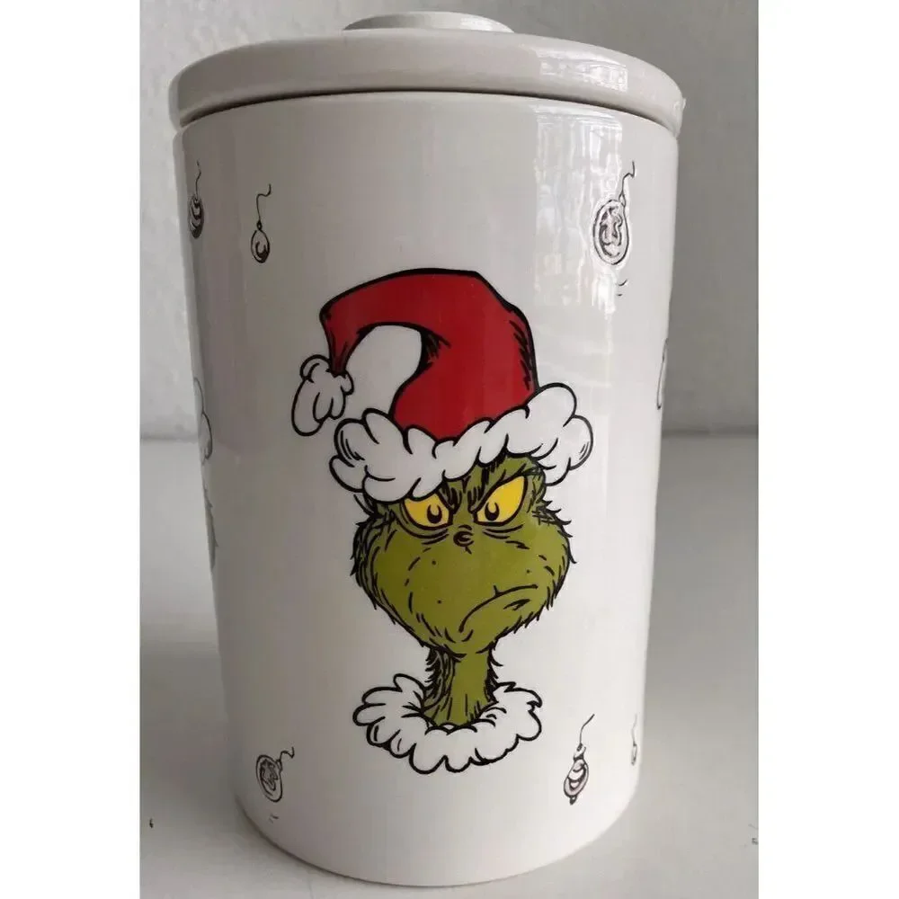 Dr. Seuss How the GRINCH Stole Christmas Ceramic‎ Canister Cookie Jar Many Faces
